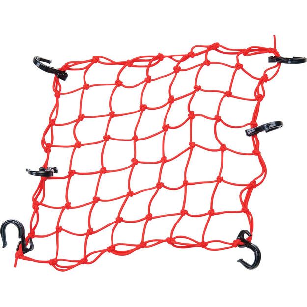 POWERTYE MFG CARGO NET / 38,1 CM (15") X 38,1 CM (15") / RED / TEXTILE|PLASTIC