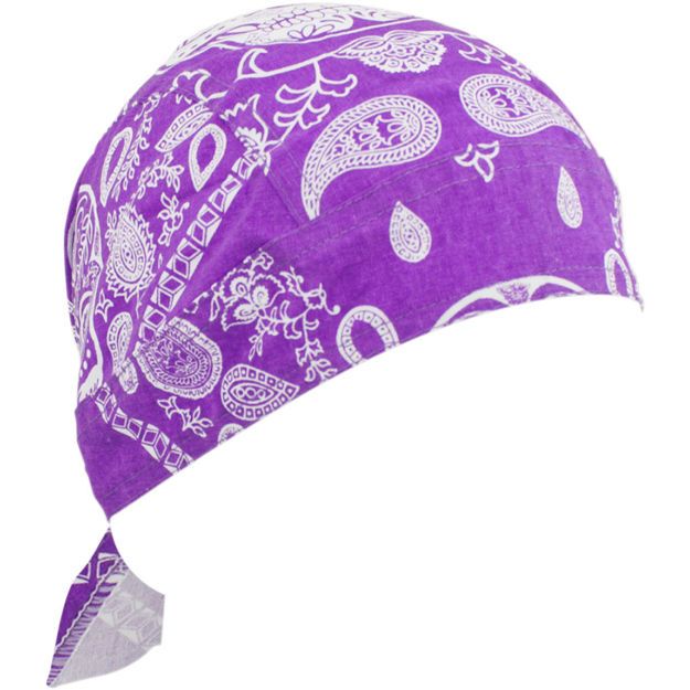 Μπαντάνα ZAN HEADGEAR  HEADWRAP FLYDANNA® PRE-PACK MUERTE TIE-ON Μωβ Λευκό Cotton ONE SIZE