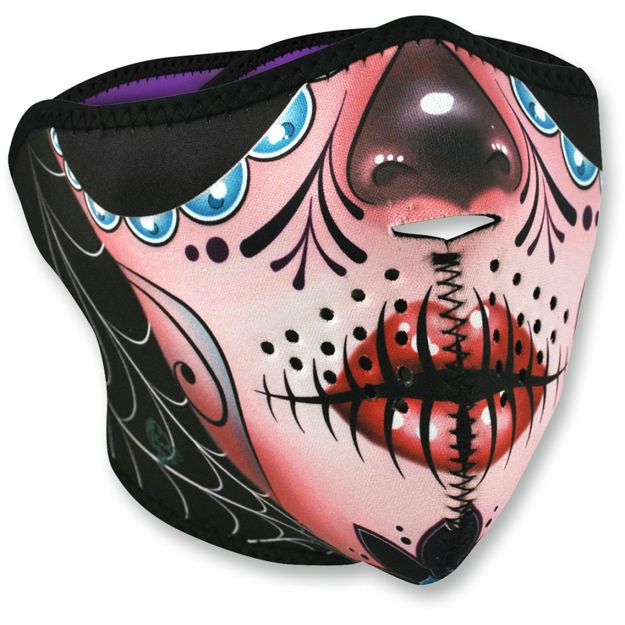 HALF FACE ZAN HEADGEAR HALF FACE MASK SUGAR SKULL ONE SIZE