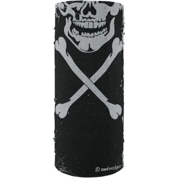 Περιλαίμιο one size ZAN HEADGEAR MOTLEY TUBE™ SKULL XBONES ALL WEATHER Polyester Μαύρο