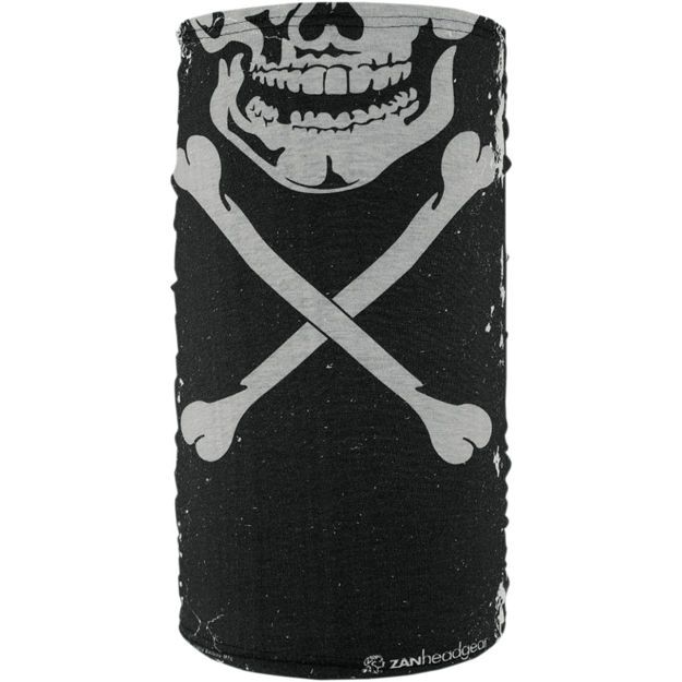 Περιλαίμιο one size ZAN HEADGEAR MOTLEY TUBE™ SKULL XBONES FLEECE LINED Μαύρο