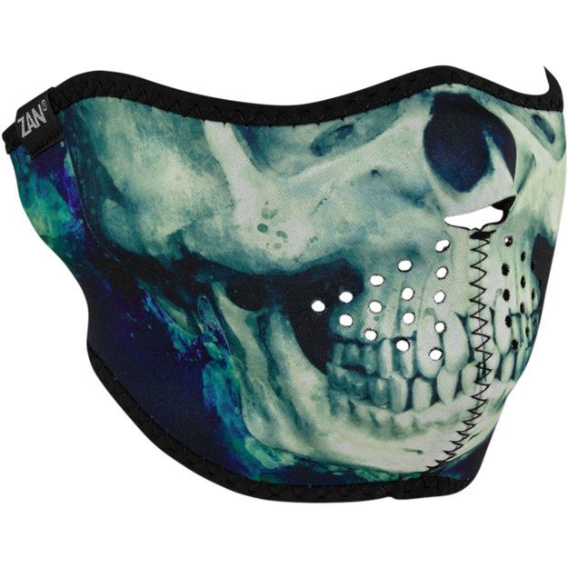 HALF FACE one size ZAN HEADGEAR HALF MASK PAINT SKULL Πράσινο