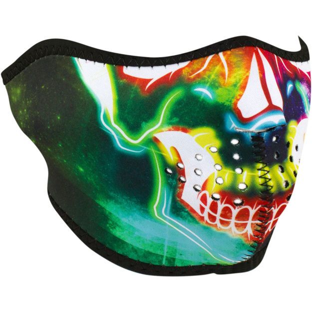 HALF FACE MASK ZAN HEADGEAR NEON SKULL Πολύχρωμο ONE SIZE 