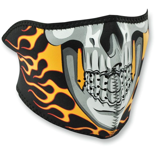 HALF FACE MASK ZAN HEADGEAR BURNING SKULL ONE SIZE Πολύχρωμο