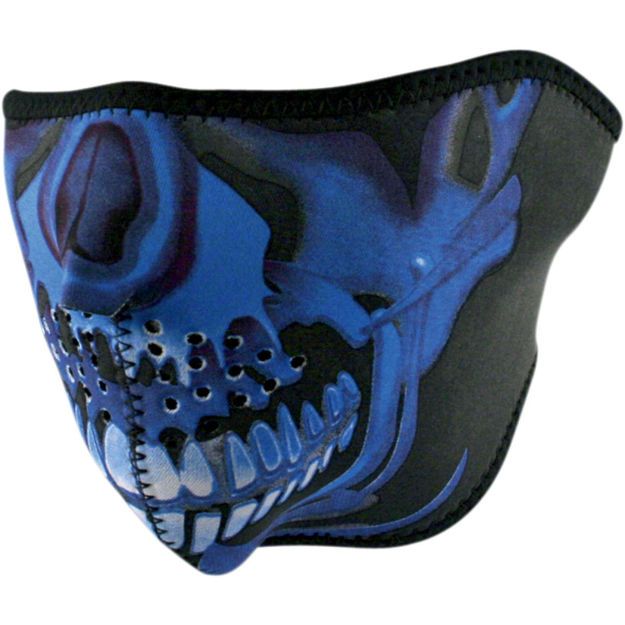HALF FACE MASK ZAN HEADGEAR CHROME SKULL ONE SIZE Μπλε