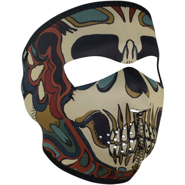 FULL FACE MASK ZAN HEADGEAR PSYCHEDELIC SKULL ONE SIZE Πολύχρωμο
