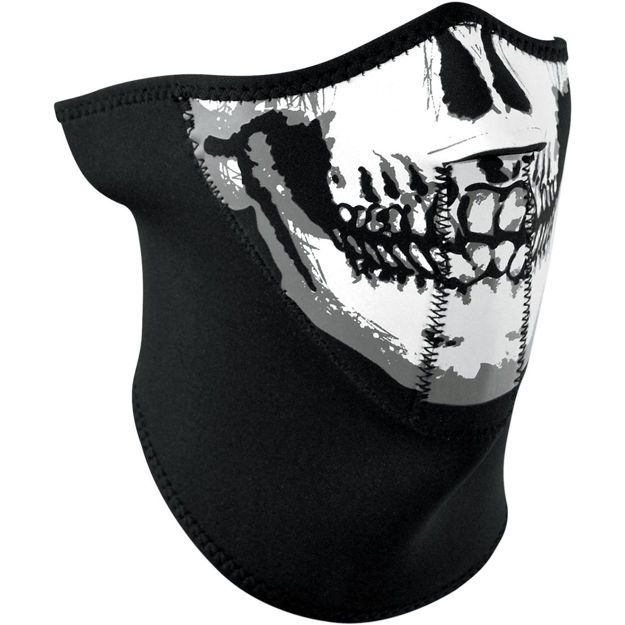 HALF FACE MASK ZAN HEADGEAR WITH NECK SHIELD 3-PANEL SKULL FACE ONE SIZE Μαύρο