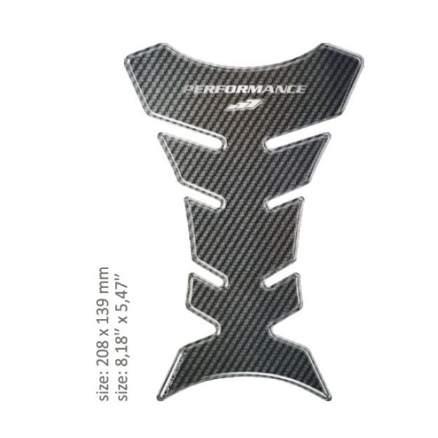 Αυτοκόλλητο ρεζερβουαρ ONEDESIGN UNIVERSAL TANK PAD - GLOSS GRAY - CARBON DESIGN - 20,8 CM X 13,9 CM | 8.18" X 5.47" - RESIN/POLYURET
 CGHPCP