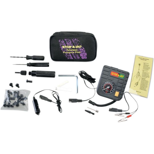 STOP & GO INTERNATIONAL TIRE REPAIR KIT TUBELESS KIT επισκευής ελαστικών μοτοσυκλέτας και τρόμπα