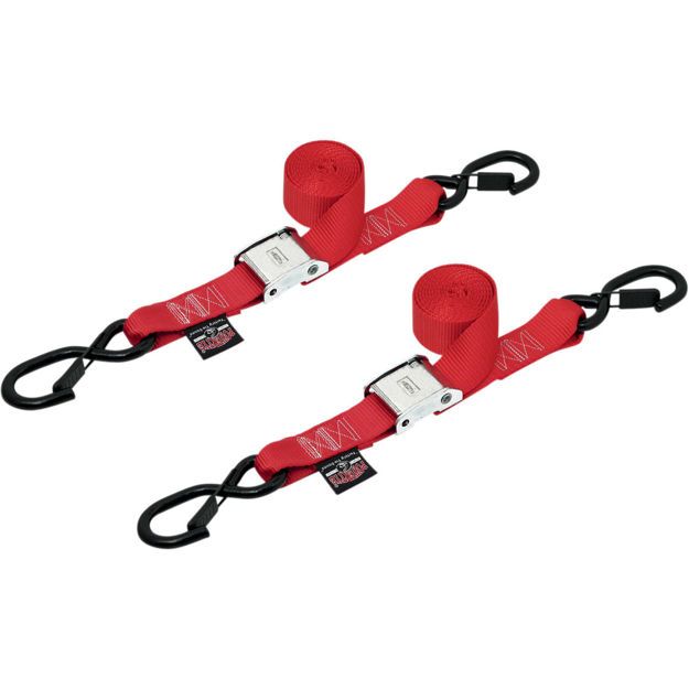 POWERTYE MFG CAM BUCKLE TIEDOWN / RED|BLACK / NYLON|STEEL
