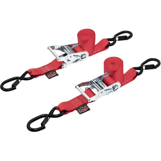 POWERTYE MFG RATCHET TIEDOWN / RED|BLACK / NYLON|STEEL
