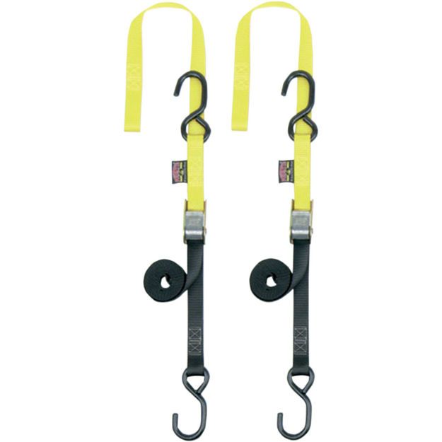 POWERTYE MFG SOFT-TYE TIEDOWN / BLACK|YELLOW / NYLON|STEEL
