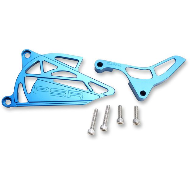 POWERSTANDS RACING CASE SAVER SPROKET COVER ALUMINUM ANODIZED BLUE
