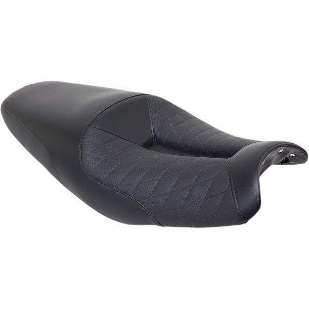 SADDLEMEN 2-UP SEAT GEL-CHANNEL - TRACK LS FRONT|REAR SADDLEGEL™ PLAIN BLACK
