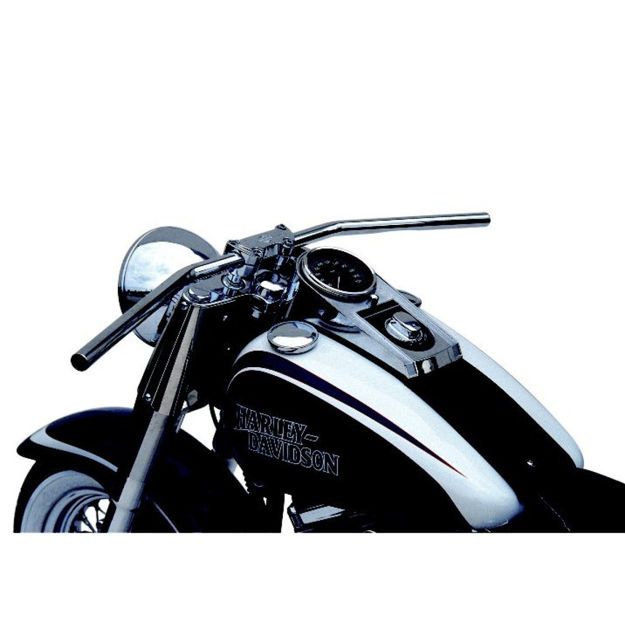 TRW HANDLEBAR DRAGBAR LONG STEEL Ø 25.4 CHROME PLATED, CABLE OPENINGS 
