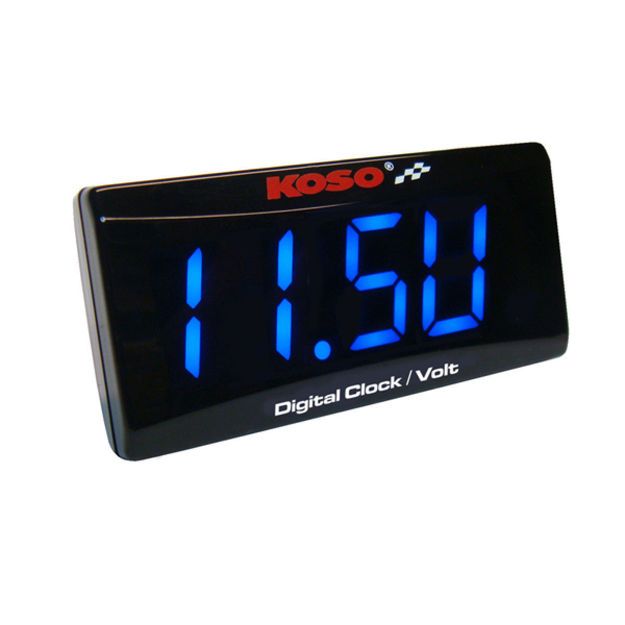 KOSO NORTH AMERICA CLOCK & VOLT METER SUPER SLIM BLUE LIGHT