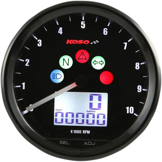 KOSO NORTH AMERICA MULTIMETER TNT-02 D64 CUSTOM STYLE 0-10000RPM