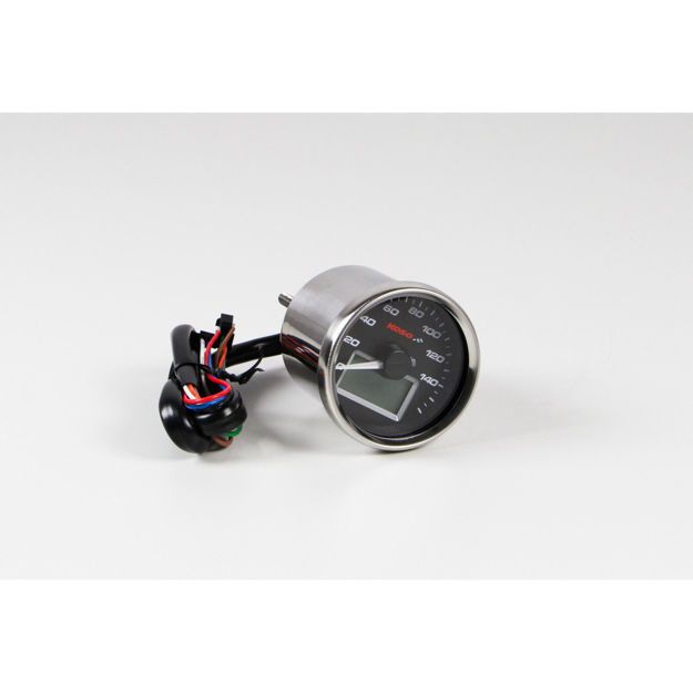 KOSO NORTH AMERICA SPEEDOMETER D55 GP-STYLE 0-160 KM/H ABE BLACK PANEL WITH BLUE BACK LIGHT