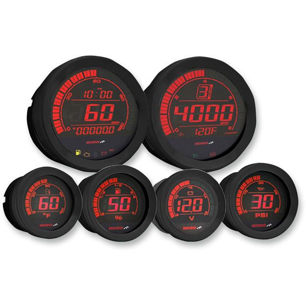 KOSO NORTH AMERICA GAUGE KIT HD-02 SIX PIECE BLACK