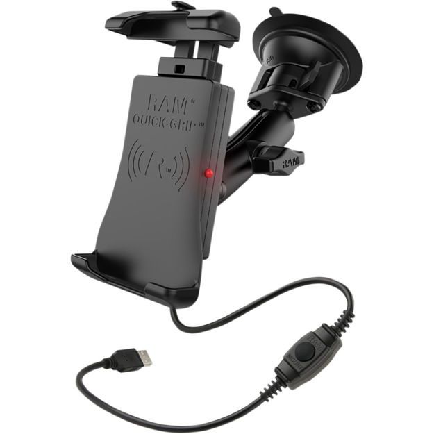 RAM MOUNT Quick-Grip™ Waterproof Wireless Charging Suction Cup MountΒάση  βεντουζα αδιάβροχη με ασύρματη φόρτιση