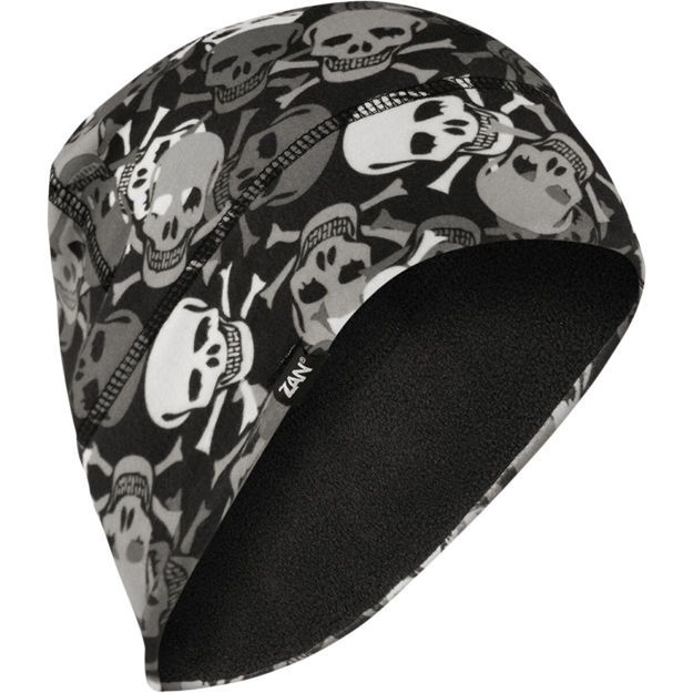 ΚΑΛΥΜΜΑ ΚΕΦΑΛΙΟΥ ZAN HEADGEAR SportFlex® Allover SkullFleece ΜΑΥΡΟ ΓΚΡΙ  ONE SIZE