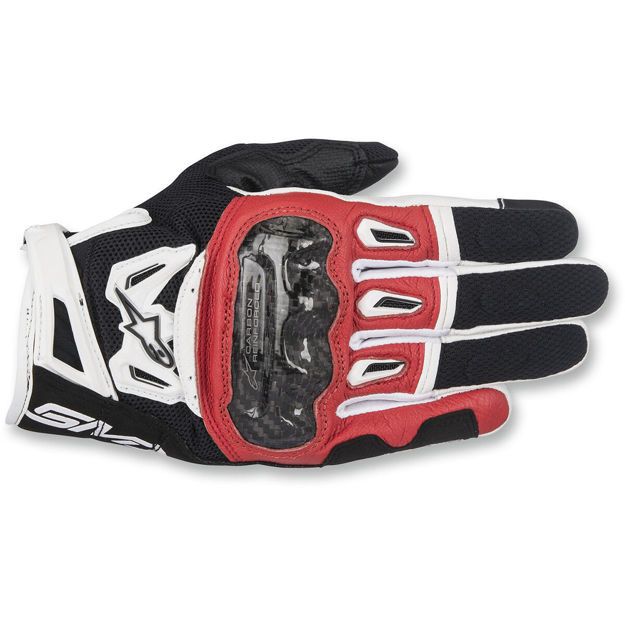 ΓΑΝΤΙΑ ALPINESTARS SMX-2 Air Carbon V2 ΛΕΥΚΟ ΚΟΚΚΙΝΟ ΜΑΥΡΟ