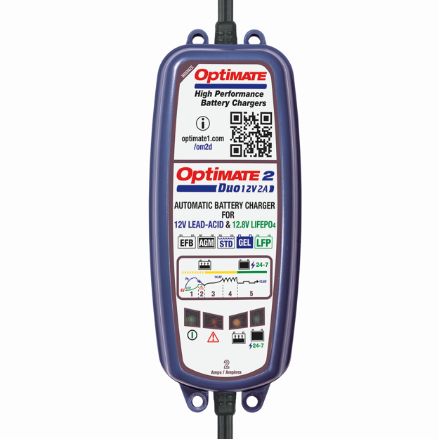ΦΟΡΤΙΣΤΗΣ ΜΠΑΤΑΡΙΑΣ TECMATE OPITMATE 2 DUO Pb or LFP battery