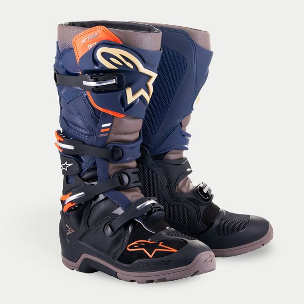 ΜΠΟΤΕΣ ΜΗΧΑΝΗΣ ΑΝΔΡΙΚΕΣ ALPINESTARS Tech 7 Enduro Drystar® ΜΠΛΕ ΓΚΡΙ ΠΟΡΤΟΚΑΛΙ