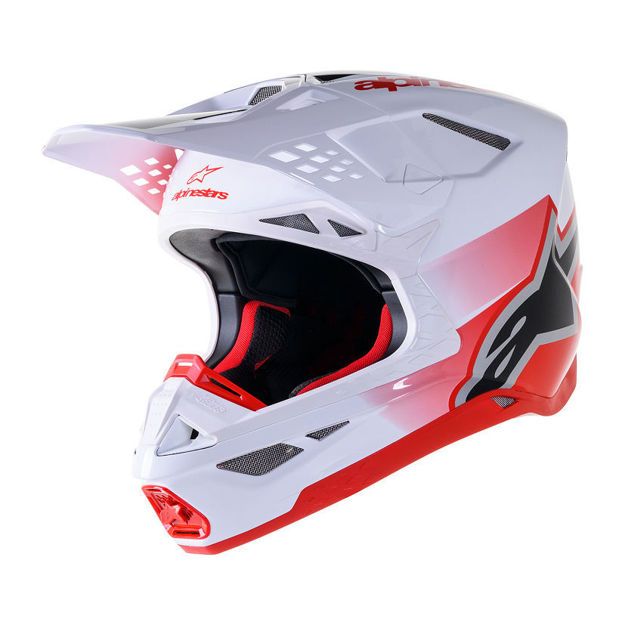 ΚΡΑΝΟΣ ALPINESTARS OFF-ROAD Supertech M10 UNIT CARBON ΛΕΥΚΟ ΚΟΚΚΙΝΟ