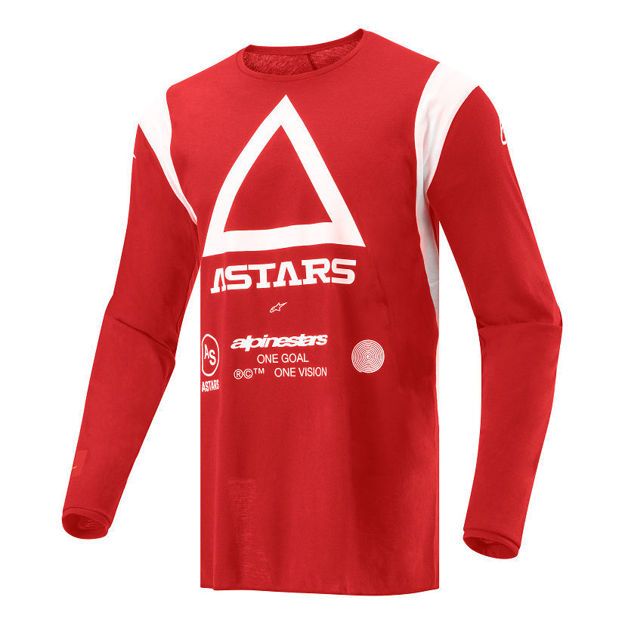 ΜΠΛΟΥΖΑ ΜΕ ΜΑΚΡΥ ΜΑΝΙΚΙ ALPINESTARS Techdura Jersey ΚΟΚΚΙΝΟ ΛΕΥΚΟ