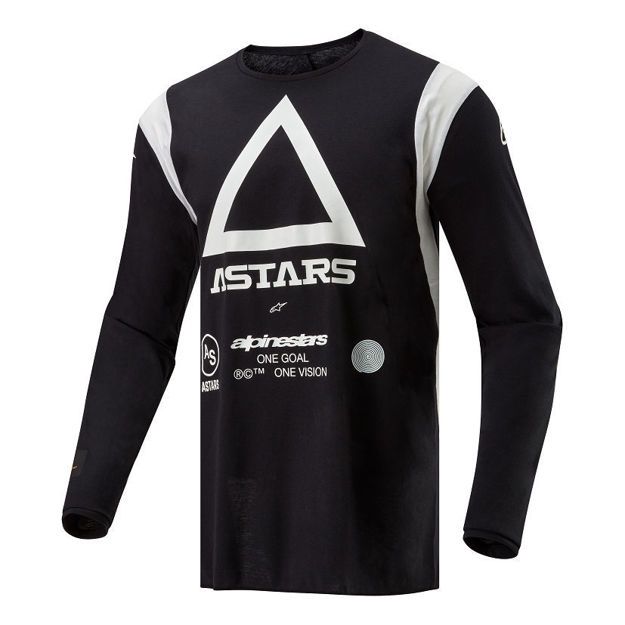 ΜΠΛΟΥΖΑ ΜΕ ΜΑΚΡΥ ΜΑΝΙΚΙ ALPINESTARS Techdura Jersey ΜΑΥΡΟ ΛΕΥΚΟ