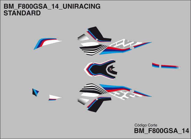 ΑΥΤΟΚΟΛΛΗΤΑ ΣΕΤ UNIRACING BMW F800GS ADV 2014 - 2015