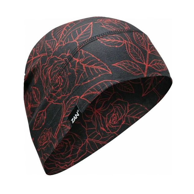ΚΑΛΥΜΜΑ ΚΕΦΑΛΙΟΥ ZAN HEADGEAR SportFlex® ΜΑΥΡΟ ΚΟΚΚΙΝΟ ROSES ONE SIZE
