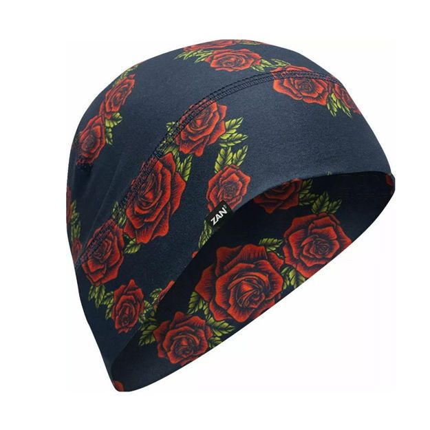 ΚΑΛΥΜΜΑ ΚΕΦΑΛΙΟΥ ZAN HEADGEAR SportFlex® ΜΑΥΡΟ ΚΟΚΚΙΝΟ HEARTS  ROSES ONE SIZE