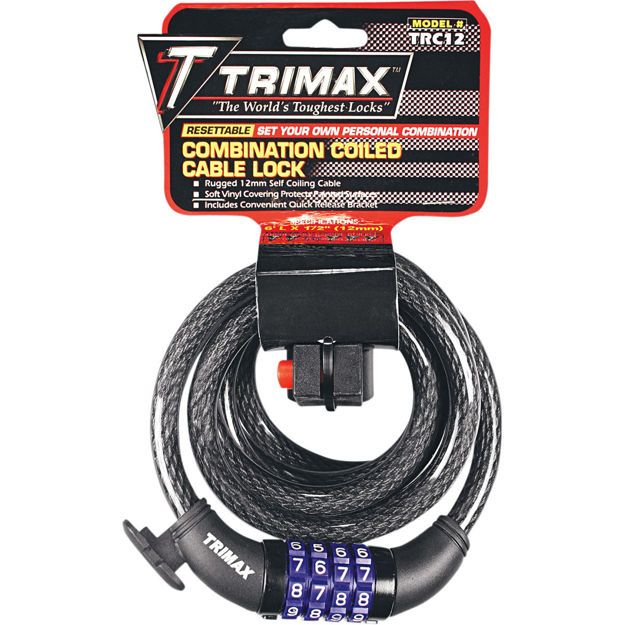 TRIMAX TRIMAX CABLE-LOCK RESETTABLE COMBINATION 12'X6MMΚλειδαρία τύπου κουλούρα 12'X6MM
