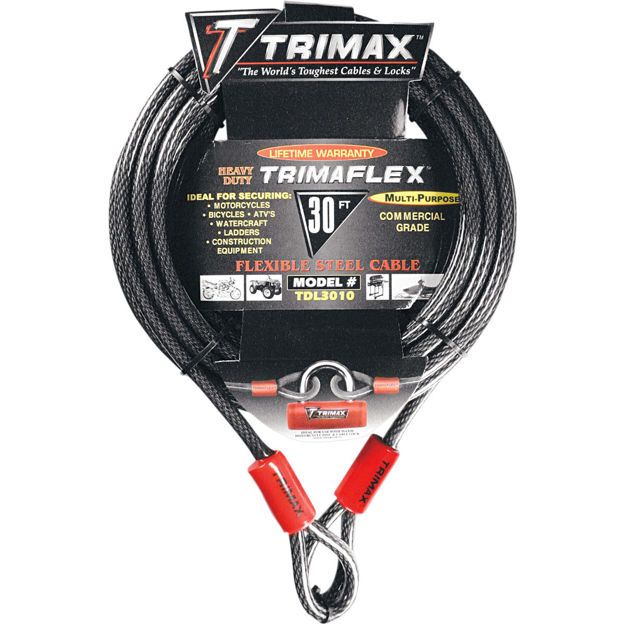TRIMAX TRIMAX CABLE-LOCK TRIMAFLEX QUADRA BRAID DUAL LOOP 30'X10MMΚλειδαριά τύπου κουλούρα 30'X10MM