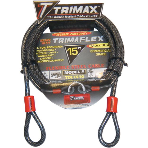 TRIMAX TRIMAX CABLE-LOCK TRIMAFLEX QUADRA BRAID DUAL LOOP 15'Κλειδαριά τύπου κουλούρα 15'