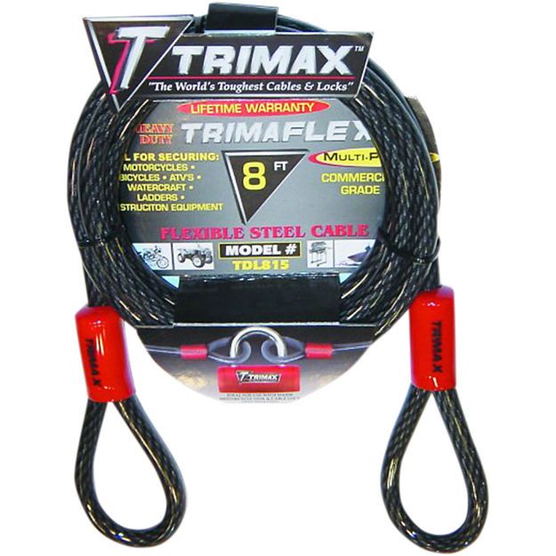 TRIMAX TRIMAX CABLE-LOCK TRIMAFLEX QUADRA BRAID DUAL LOOP 8'X15MMΚλειδαριά τύπου κουλούρα 8'X15MM
