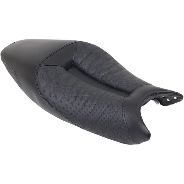 SADDLEMEN 2-UP SEAT GEL-CHANNEL - TRACK LS FRONT|REAR SADDLEGEL™ PLAIN BLACK

