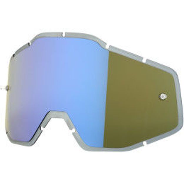 100%. MIRROR BLUE/SMOKE ANTI-FOG INJECTED REPLACEMENT LENS FOR 100% GOGGLES
