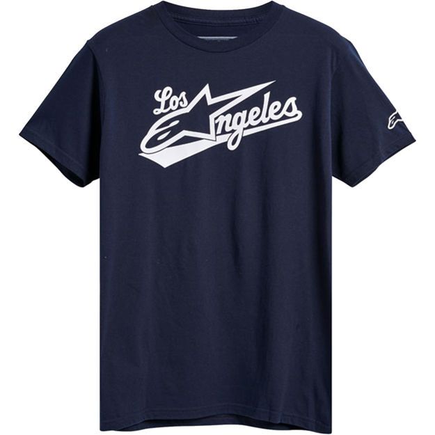 ΜΠΛΟΥΖΑ ΑΝΔΡΙΚΗ ΜΕ ΚΟΝΤΟ ΜΑΝΙΚΙ ALPINESTARS Los Angeles T-Shirt ΜΠΛΕ ΛΕΥΚΟ