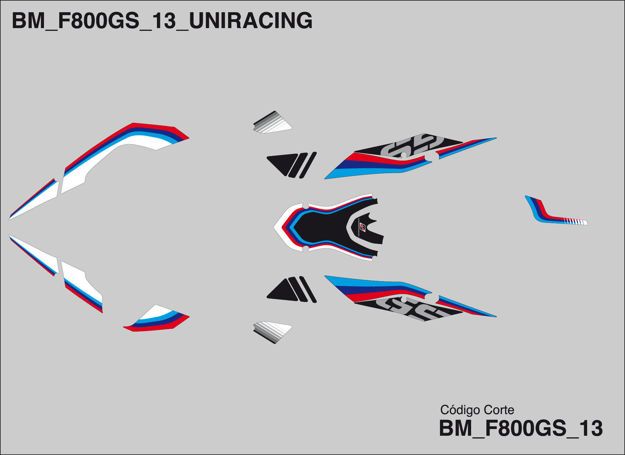 ΑΥΤΟΚΟΛΛΗΤΑ ΣΕΤ UNIRACING BMW F 800 GS/ADV  2013 - 2018